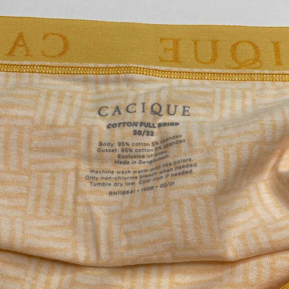 30/32 yellow geometric cotton full brief panty wide waistband NWT Lane Bryant 5x - Picture 7 of 7